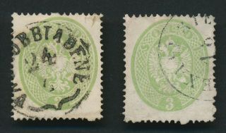 AUSTRIA LOMBARDY VENETIA STAMPS 1863 ARMS SELECTION PERF 14,  VFU 5
