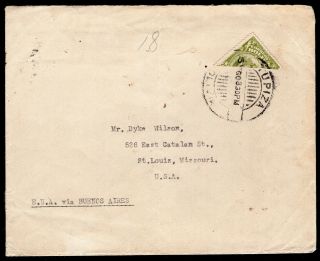 Bolivia 1931 Cover With Half Of Stamp Mi 156 W/certificate R