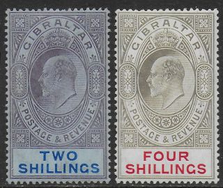 Gibraltar Stamps 1906 Sg 72,  73 Mlh Vf