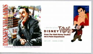 Walt Disney Villians Digital Color Cancel Fdc,  Gaston From Beauty And The Beast