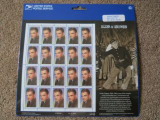 1999 James Cagney Legends Of Hollywood Stamp Sheet Of 20 Scott 3329 Mnh