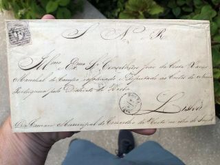 Rare 1866 Portugal Folding Official Government Letter Cover To Lisbon From Horta