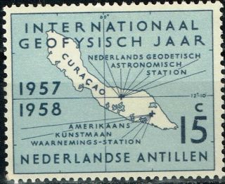 Netherland Antillen Curacao Map Stamp 1958 Mlh