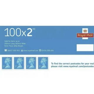 2 X Set 100 X 2nd Class Stamps Rrp £122.  00⭐️
