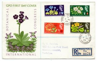 Gb 1964 Botanical Congress Fdc Primrose Valle,  Filey Cds Postmark Cat £200 Vgc