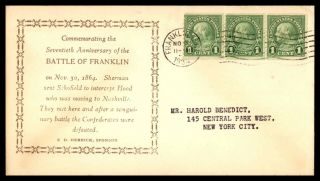 Tennessee Battle Of Franklin November 30 1934 Ed Herrick Cachet On Cover