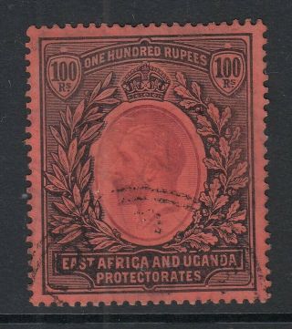 East Africa And Uganda 1912 - 21 - 100r,  Purple And Black/red Sg62 - Good