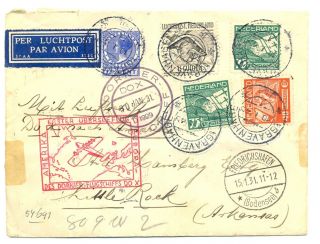 Netherlands 1931 - 01 - 30 - - Dox Cover To Usa - Creased