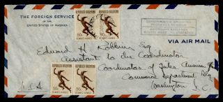 Dr Who 1941 Argentina Us Embassy Diplomatic Mail To Usa Airmail E53228