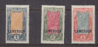 Cameroun,  1921 Overprint On Middle Congo,  1f. ,  2f.  & 5f. ,  Lhm.