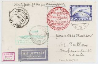 1931 Germany To Switzerland Zeppelin Cover Via Cabo Verde Africa