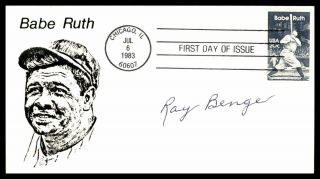 Mayfairstamps Us Fdc 1983 Babe Ruth Signed Ray Benge First Day Cover Wwb55635