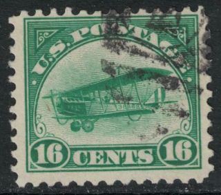 Scott C2 - - 16c Curtiss Jenny,  Green - Us Airmail Stamp,  1918