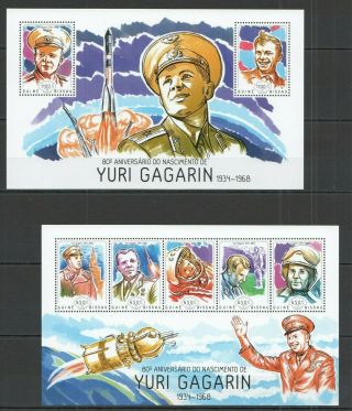 St1179 2014 Guinea - Bissau Space Yuri Gagarin Kb,  Bl Mnh Stamps