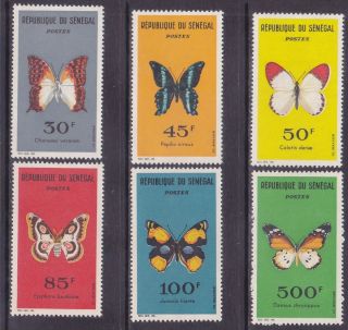 Senegal 221 - 26 Mnh 1963 Various Butterflies Complete Set Very Fine