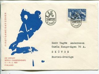 Ice Hockey World Cup Finland 1965,  Fdc Tampere 4.  3.  1965