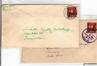 Costa Rica 2 Roosevelt Fdr Cover To Limon And Turrialba 1953 Amc