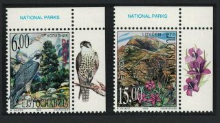 Yugoslavia Birds Peregrine Falcon Flowers Mountains Europa Cept 2v Top Right