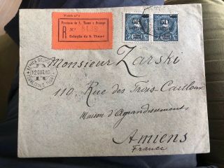 Portuguese Colonial Cover 1910 São Tomé E Príncipe To Amiens France Registered