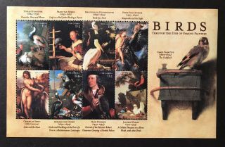 Gambia Bird Art Stamps Sheet 2000 Mnh Birds Art By Famous Painters Wildlife Nude
