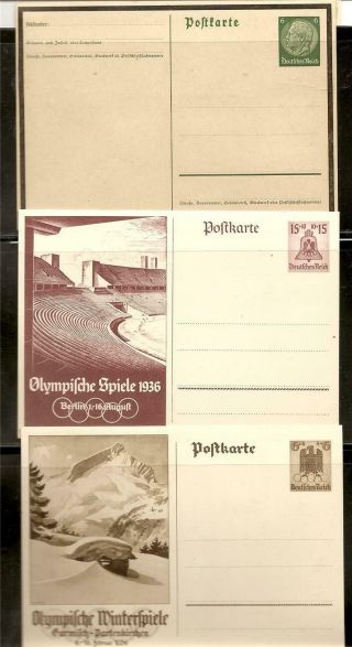 Germany - Third Reich - 8 Postal Cards & 2 Incl.  Aryan Runner