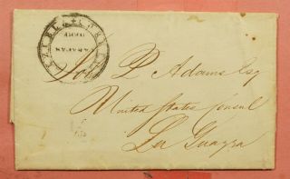 1845 Venezuela Stampless F/l Caracas To Usa Consulate La Guaira