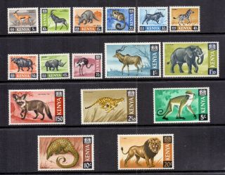 Kenya 1966 Animal Kingdom Sg 20 - 35 Mnh