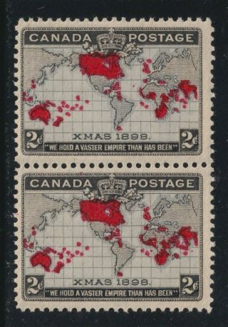 Canada Scott 85 F/vf Mnh 1896 2¢ 1st Christmas Stamp Pair Imperial Penny Postage