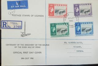 L) 1962 Uganda,  Centenary Of The Discovery Of The Source Of The River Nile By Sp