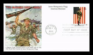 Dr Jim Stamps Us Marine Corps James Montgomery Flagg Illustrator Fdc Cover