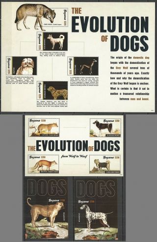 U1099 2012 Guyana Evolution Of Dogs Michel 38 Euro 8319 - 27 1sh,  2bl,  1kb Mnh