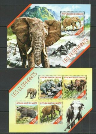 St2665 2014 Niger Fauna Wild Animals Elephants 1kb,  1bl Mnh
