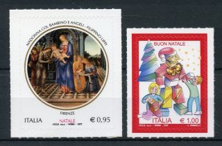 Italy 2017 Mnh Christmas Nativity Filippini Lippi Trees 2v S/a Set Art Stamps