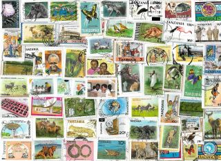 Tanzania - Selection Of Stamps On Paper From Kiloware - Approx 17 Grams