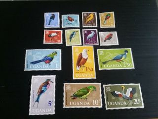 Uganda 1965 Sg 113 - 126 Birds Mnh (u)
