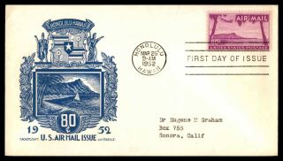 Mayfairstamps Us Fdc 1952 Staehle Diamondhead Airmail 80 Cents First Day Cover W