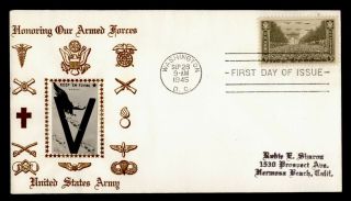 Dr Who 1945 Fdc Army Crosby Wwii Patriotic Cachet Military E51695