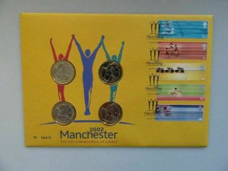 2002 Manchester Commonwealth Games £2 Coin Cover (4 X £2 Coins)