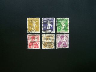 Switzerland Stamps 1909 Year Two Complete Sets,  Scott 146 - 148,  164 - 166.