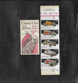 2 Mnh U.  S.  Bk164 Booklets Of Classic Cars -.  V.  $26.  00