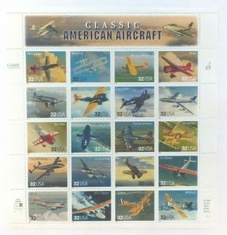 Us Stamps - 3142 - Classic American Aircraft - 1997 Ss Of 20 - Mnh - Xf