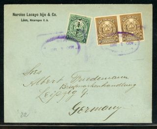 Nicaragua Postal History: Lot 205 1907 35c Rate Leon - Leipzig $$$