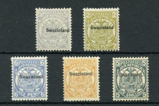 Swaziland 1889 - 90 Perf 12½ Short Set To 5s Sg4/8 Fine Mm
