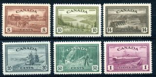 Weeda Canada 268 - 273 Selected Vf Mnh 1946 Peace Issue Set Of 6 Cv $150