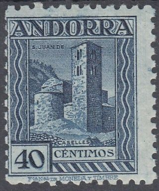Spanish Andorra 1935 Edifil 37 Certificado Cem Spain (ref 7763)