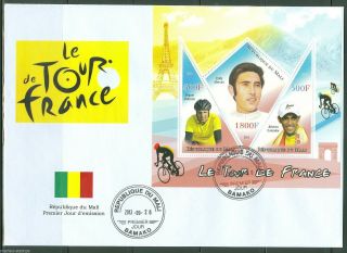 Mali 2013 Tour De France Induran Merckx Contador With Eiffel Tower Sht Fdc