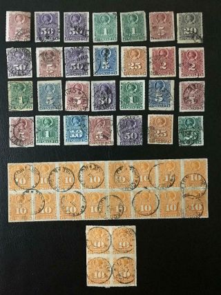 Chile.  Classic Columbus Issues Lot,  Including Block Of 16 Look.