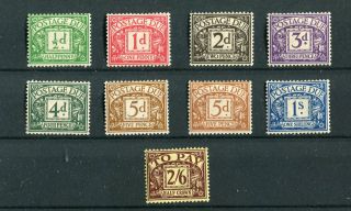 Great Britain Keviii 1936 - 37 Postage Due Set With Both 5d Sg19/26 Mlh