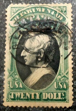 Buffalo Stamps: Scott O71,  $20 State Dept,  F/vf - Cancel,  Cv = $5,  000