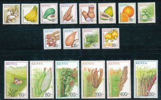 Crops Of Kenya 28.  Feb.  2001 Complete Set Of 18 Stamps Mnh.  (nutzplanzen) Hk809